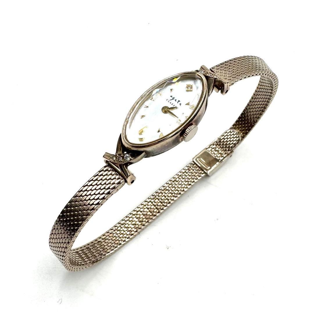 agete classic K10 ダイヤ オーバル ジュエリーウォッチ - メルカリ