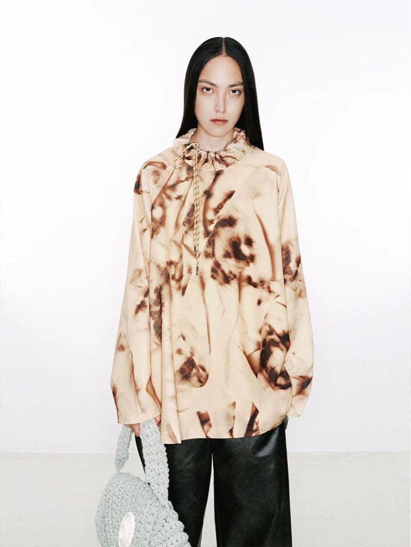 NUTEMPEROR ドローストリング錆びグラフィックロングスリーブ