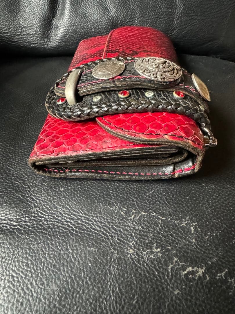 優*舞様 アルズニ 長財布 レッドパイソン ライダース オーダー品