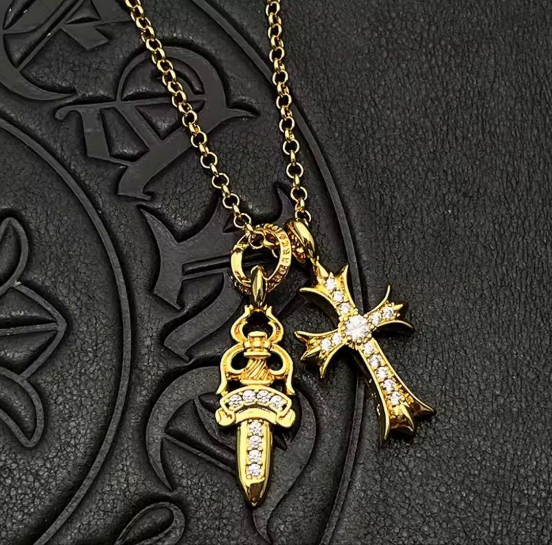 新品未使用】22k ベビーファット ダガー ダイヤ ネックレス - メルカリ