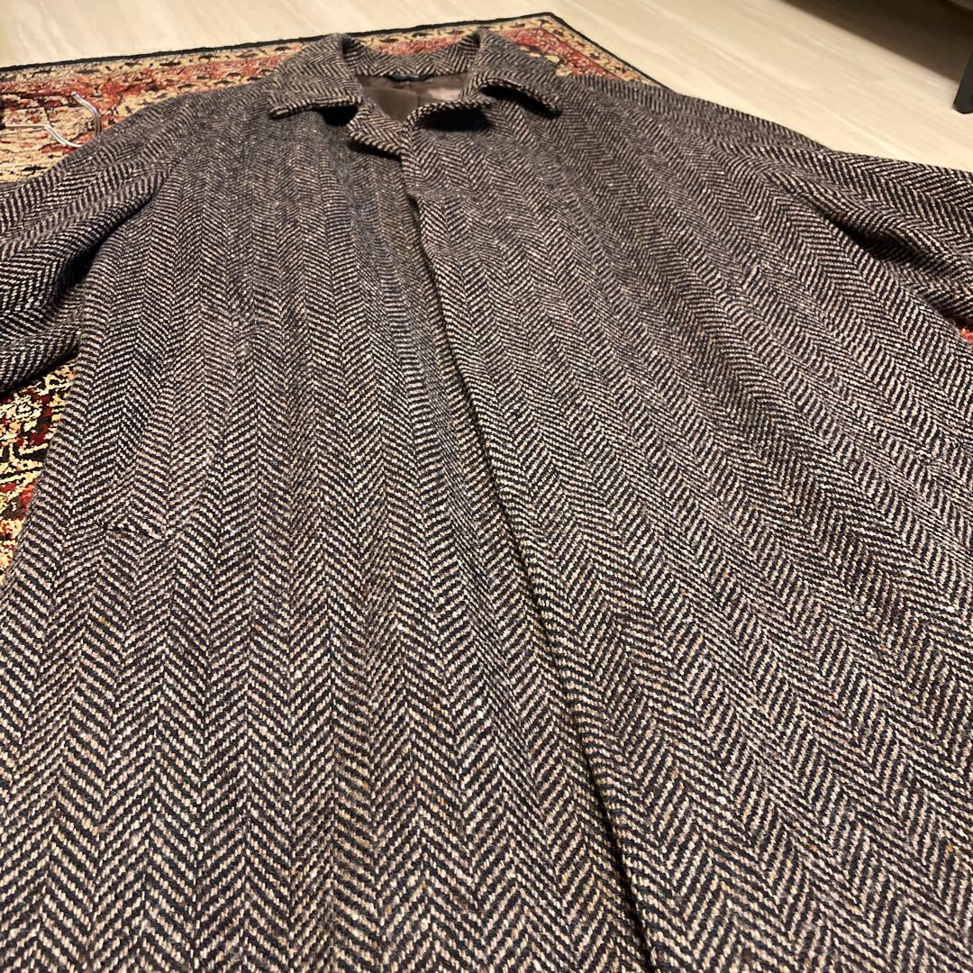 ヴィンテージ 60's ヘリンボーンロングコート made in USA