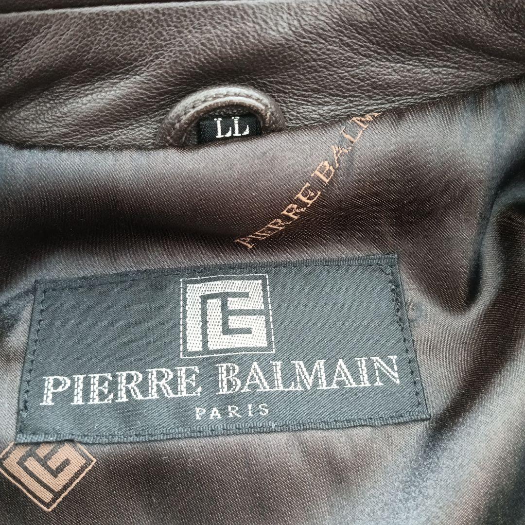 ピエールバルマン ラムレザーコート ヴィンテージ ブラウン サイズLL