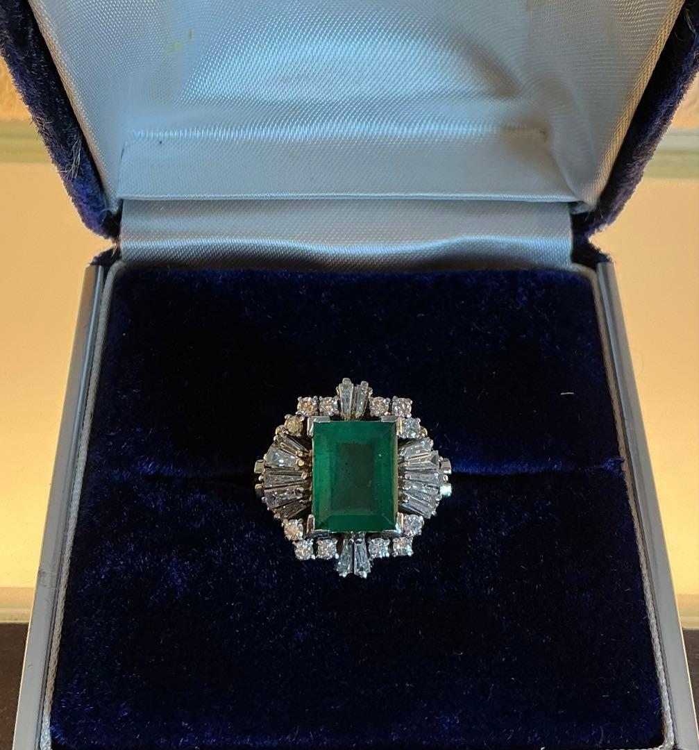 本物刻印保証エメラルド 2.13ctダイヤモンド0.8ct PT900 リング - メルカリ