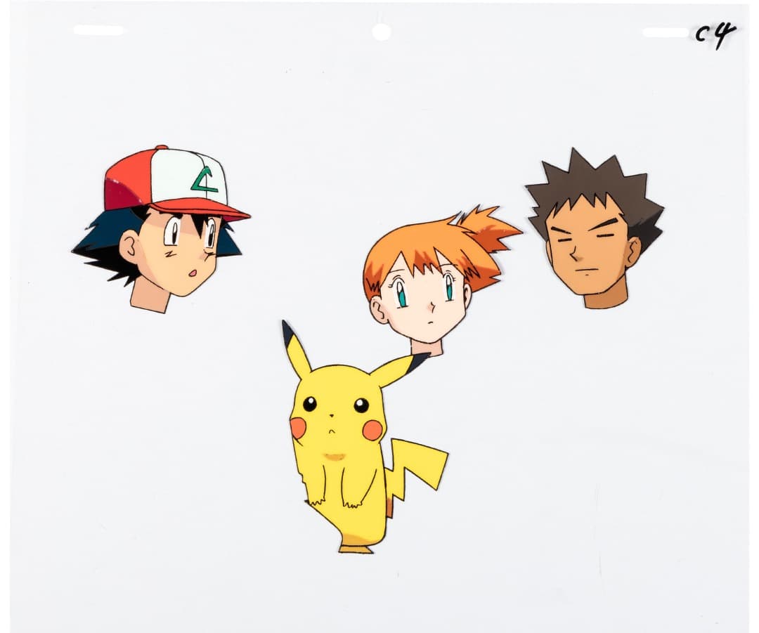 ポケットモンスター　サトシ、ピカチュウ、カスミ、マイティセルと画アニメーション画