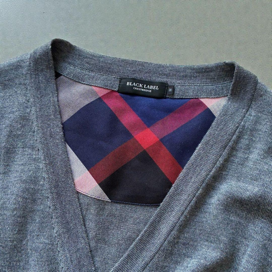 ブラックレーベルクレストブリッジ 羊毛100% カーディガン グレー M