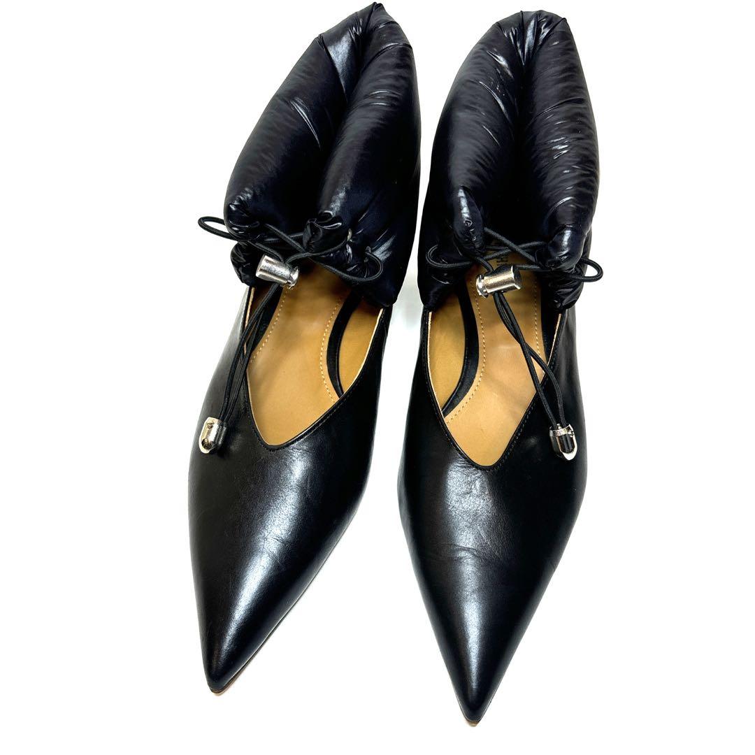 希少品　室内試し履きのみ　PIPPICHIC 黒　ダウン　ヒール　パンプス　37 pointer 【本革】 パンプス 本革 日本製 ビジネス フォーマル