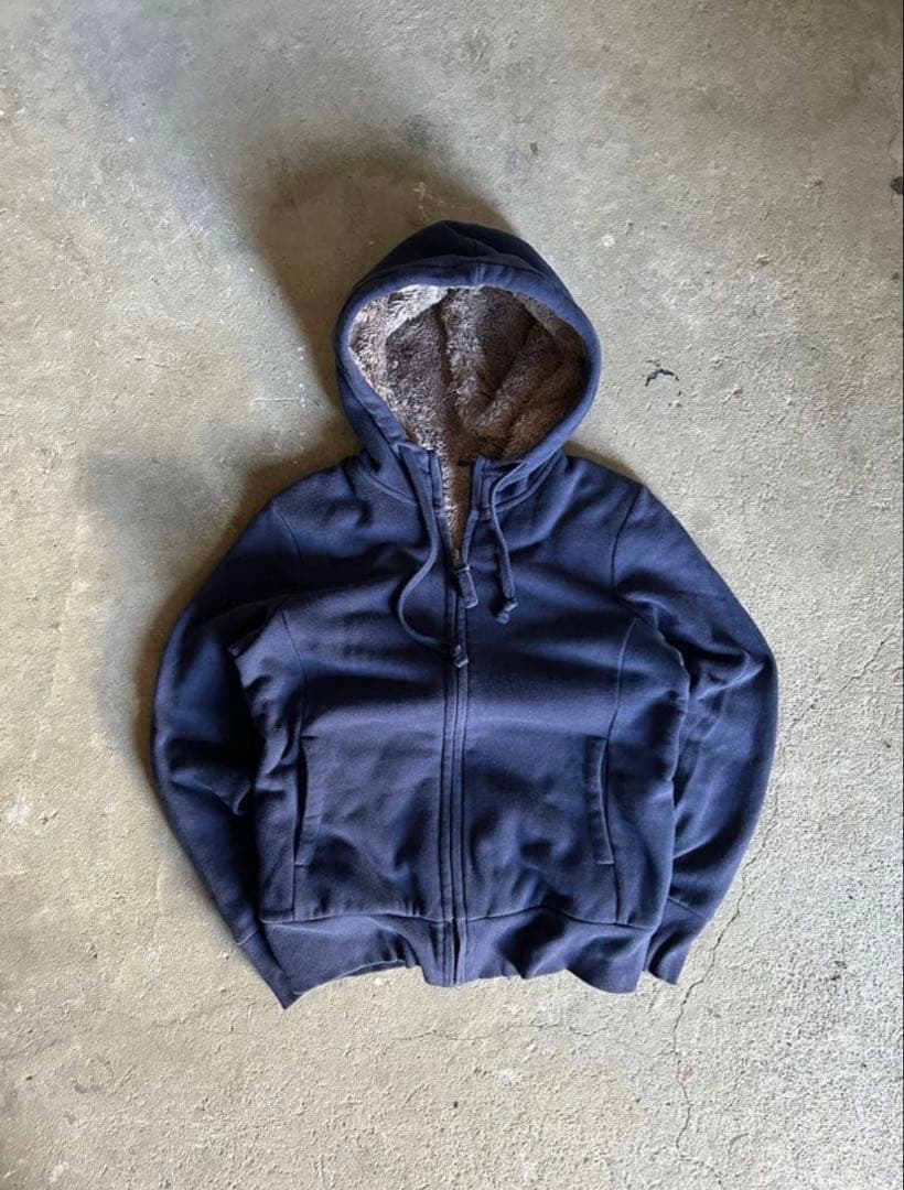 00s OLD UNIQLO ジップパーカー ネイビー ボア y2k 短丈 - メルカリ