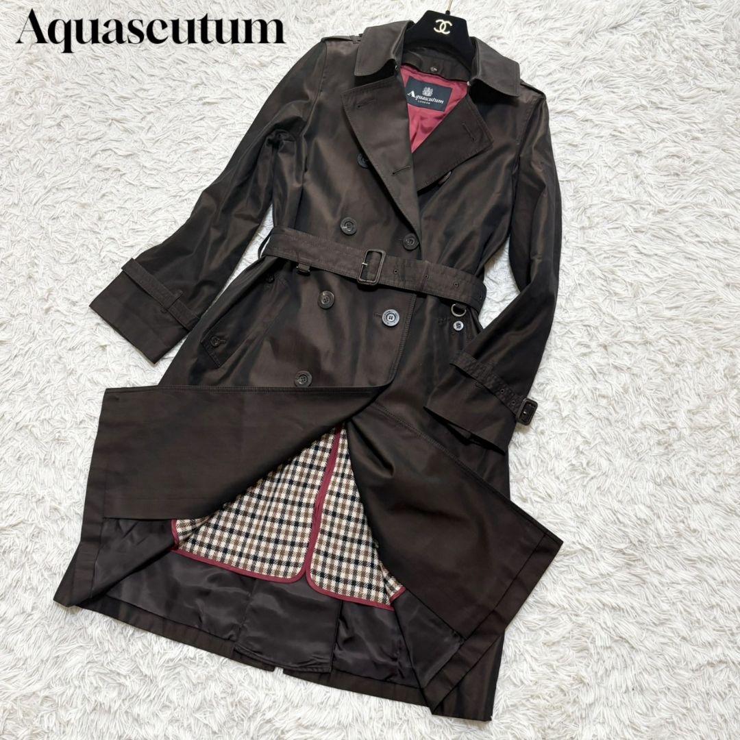 極美品 現行 アクアスキュータム トレンチコート ライナー クラブ