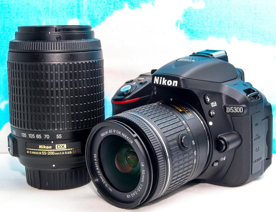 Nikon D5300⭐️ダブルレンズ⭐️Wi-Fi搭載⭐️自撮りがラクラク! Nikon D5300⭐️ダブルレンズ⭐️Wi-Fi搭載⭐️自撮りがラクラク