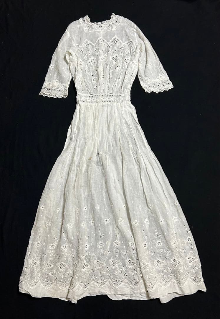 ヴィクトリアンレース刺繍ドレス 1900's〜20's ヴィクトリアンドレス – 古着屋Top of the Hillのネット