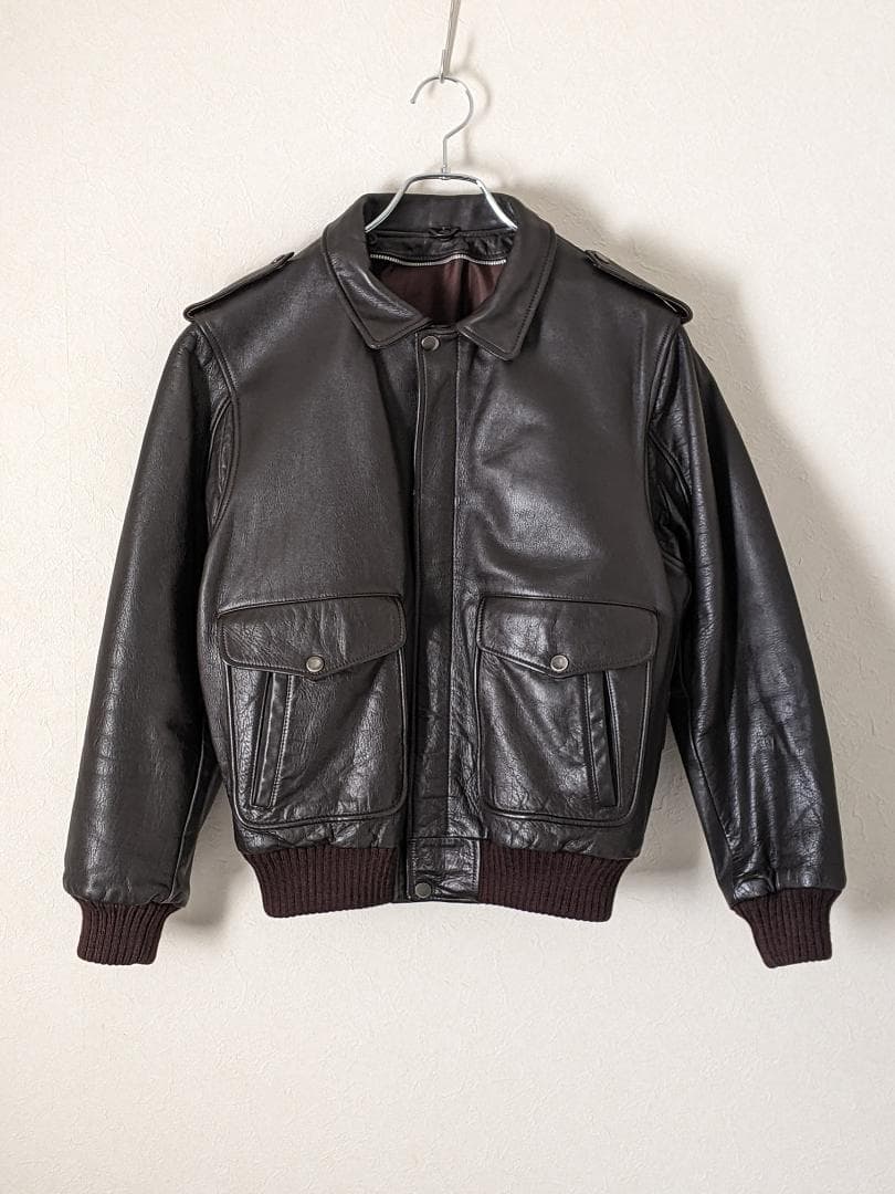 90s A-2 レザージャケット 革ジャン ダークブラウン L 深水光太 y2k