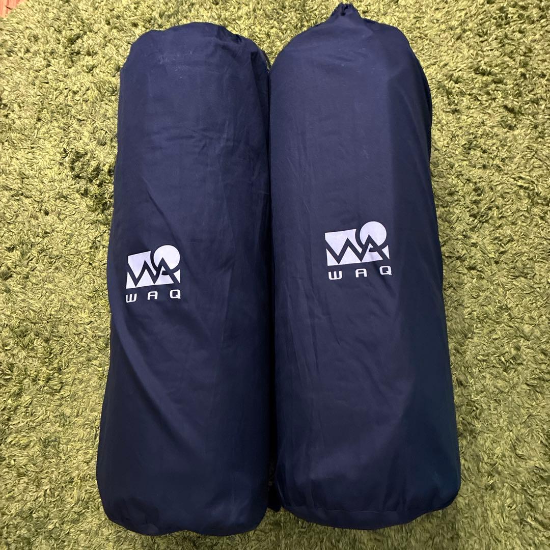 WAQ シングルインフレーターマット2本 インフレータブル式マット 8cm & リラクシングピローセット WAQ 車中泊