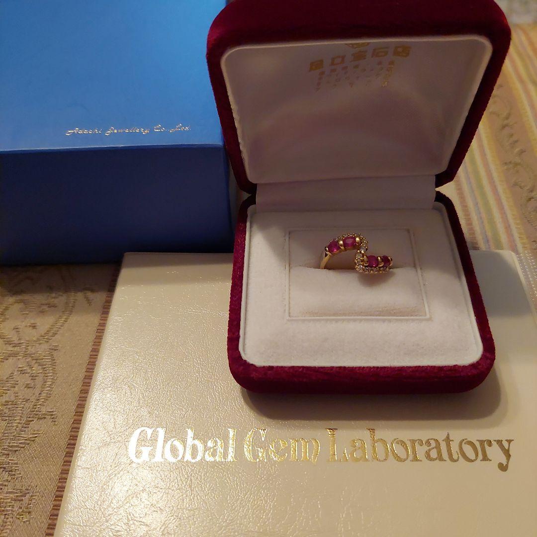最終値段足立宝石店宝石鑑別所付18金ルビーダイヤモンドファッション