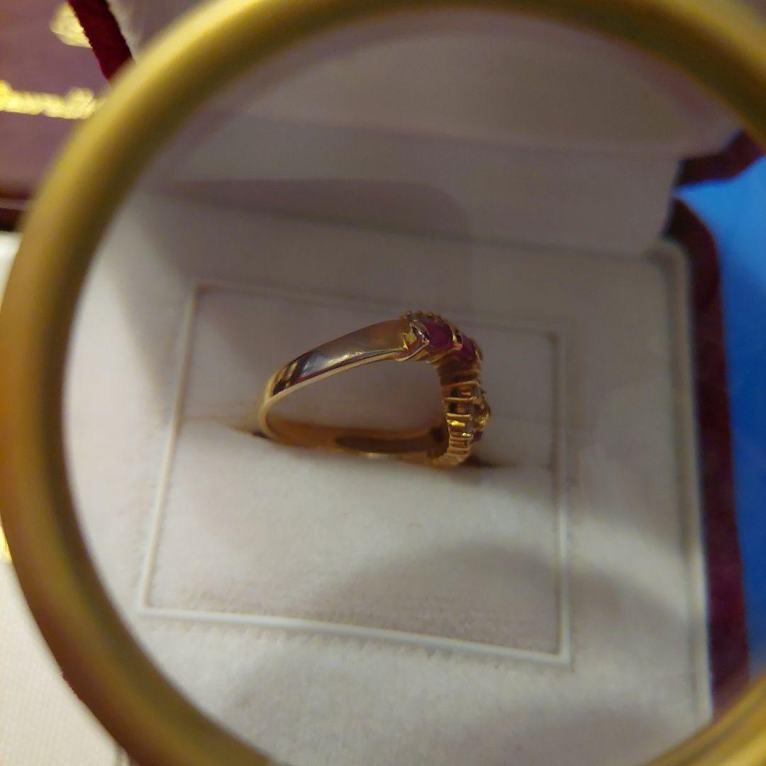 最終値段足立宝石店宝石鑑別所付18金ルビーダイヤモンドファッション