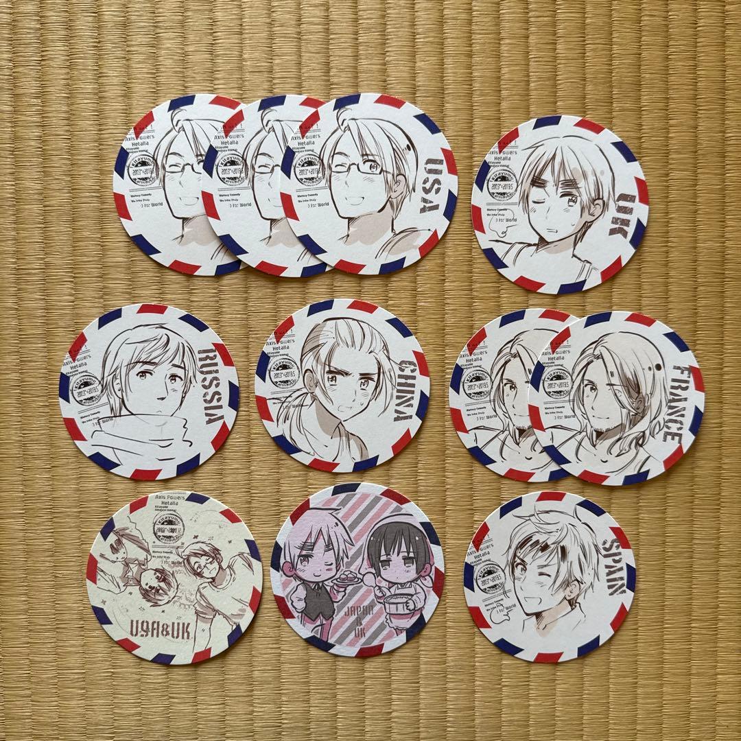 ヘタリア エアメール風コースター 11枚セット - メルカリ