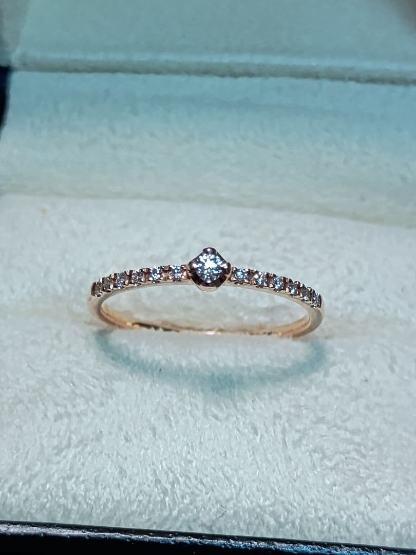 ヴァンドーム青山 K18PG ダイヤモンド 一粒ダイヤ ハーフエタニティ