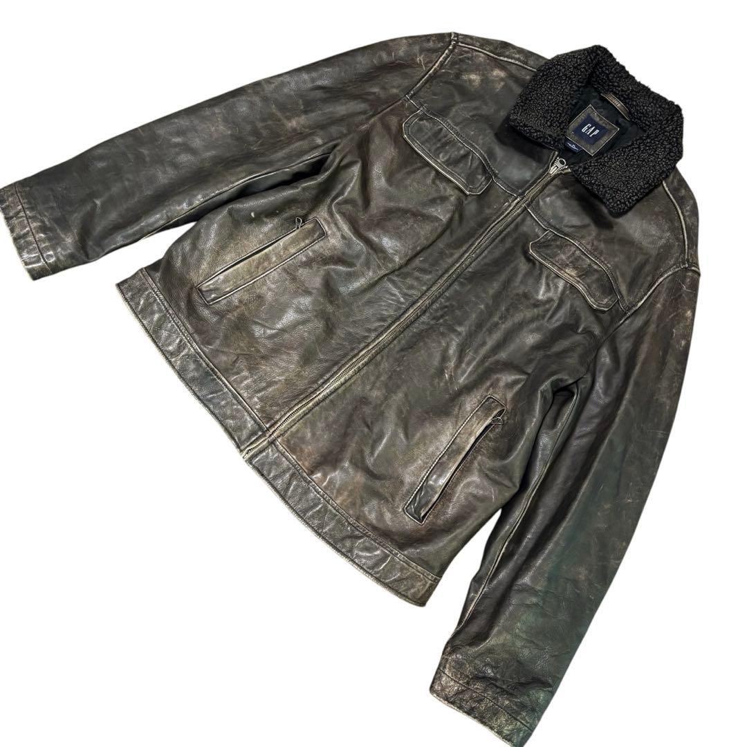 ああああ様専用】OLDGAP レザージャケット ダークブラウン ダメージ