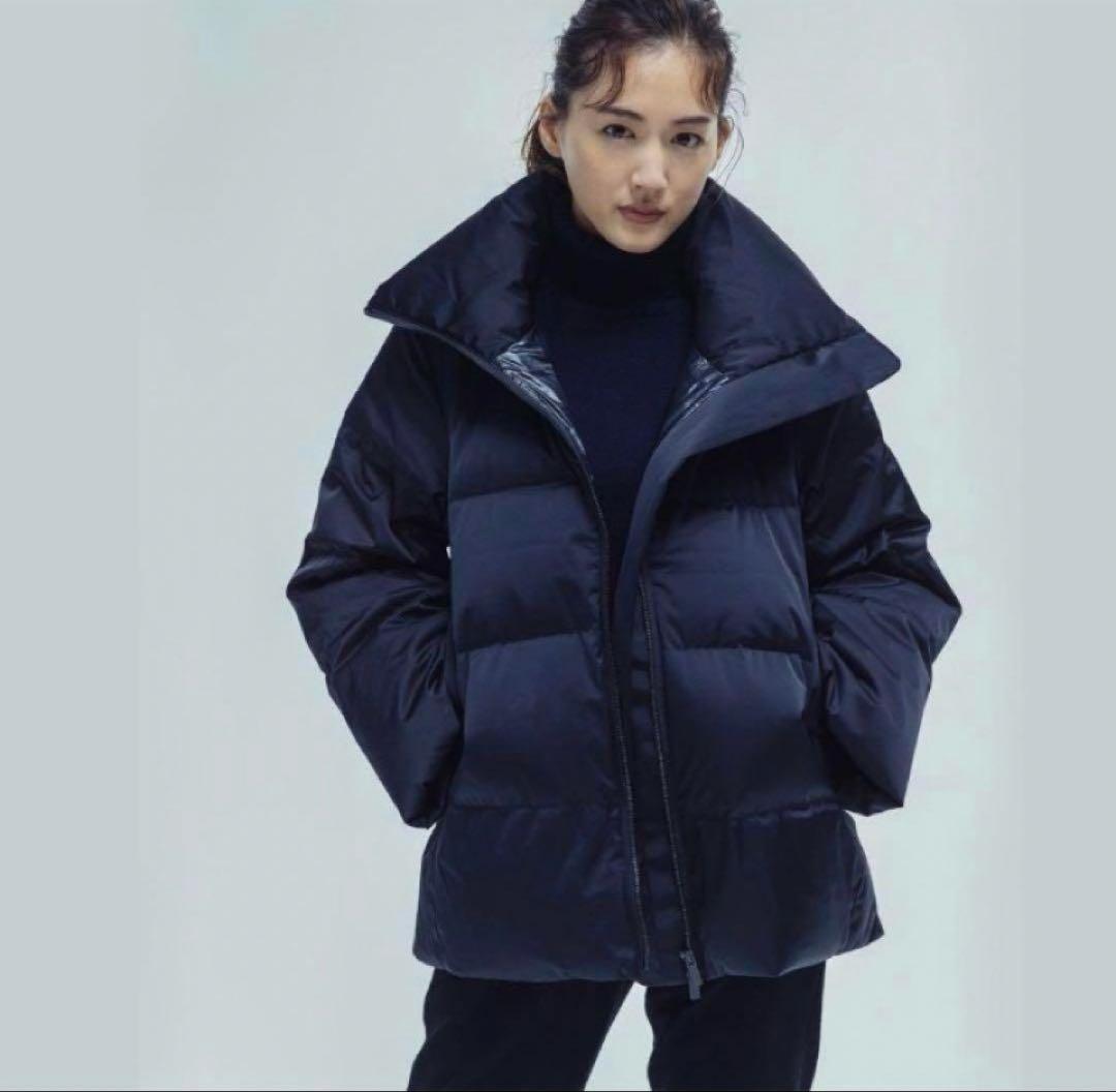 美品 ユニクロ+J ダウンボリュームジャケット オーバーサイズ 黒 M 肉