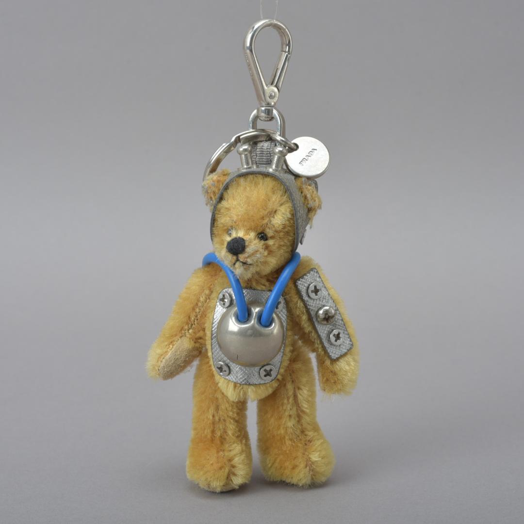 美品 PRADA プラダ テディベア くま キーホルダー ネジ ブラウン PRADA - PRADA プラダ ベアー クマ キーホルダー バッグチャーム