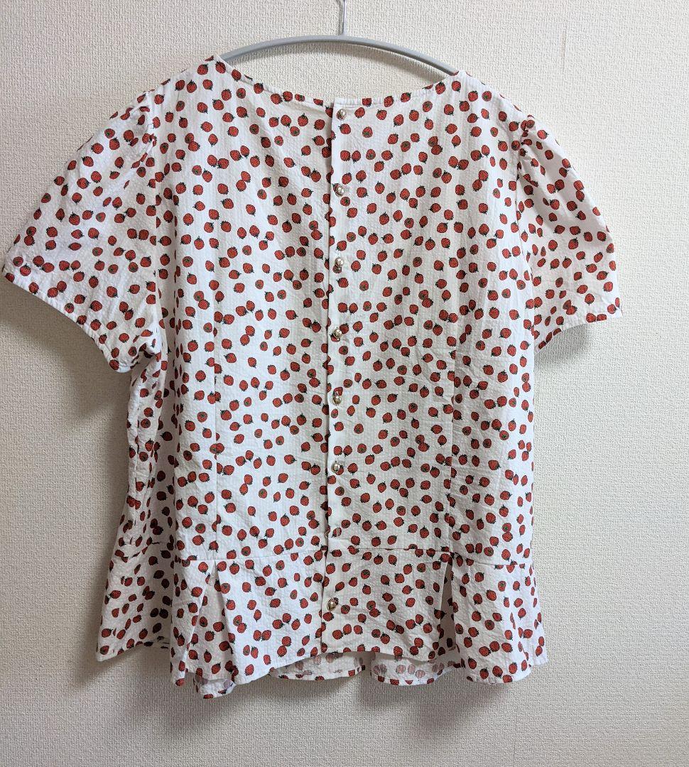 ☆ユキエモンイチゴ柄ブラウス3L可愛いキュート♡ゆったりサイズ!