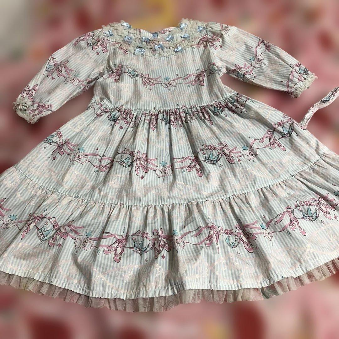 シャーリーテンプルバレエシューズ柄ワンピース - メルカリ