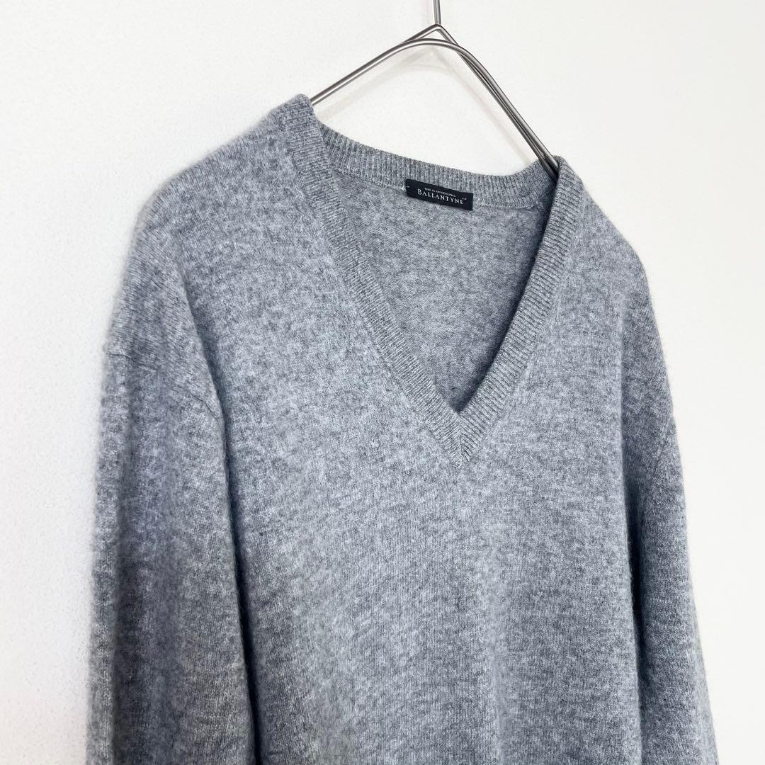 BALLANTYNE バランタインカシミヤVネックニットセーターグレー48