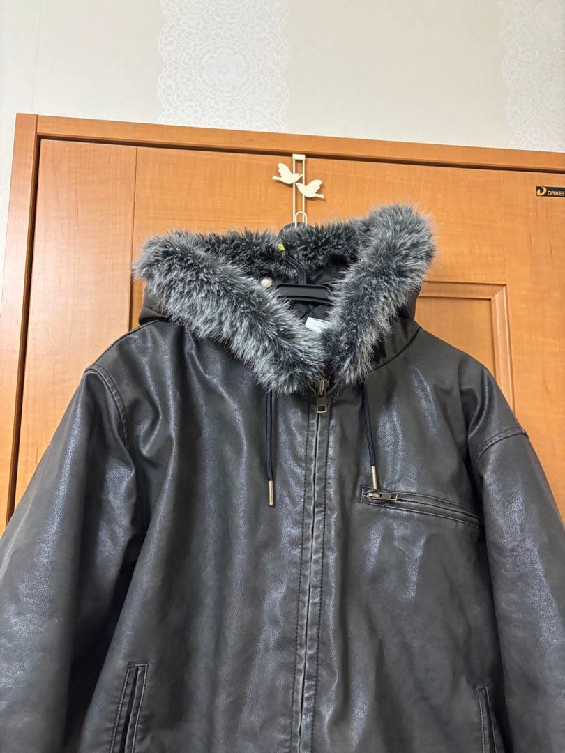 WISH FOR EVER ファージャケット ブラック - メルカリ