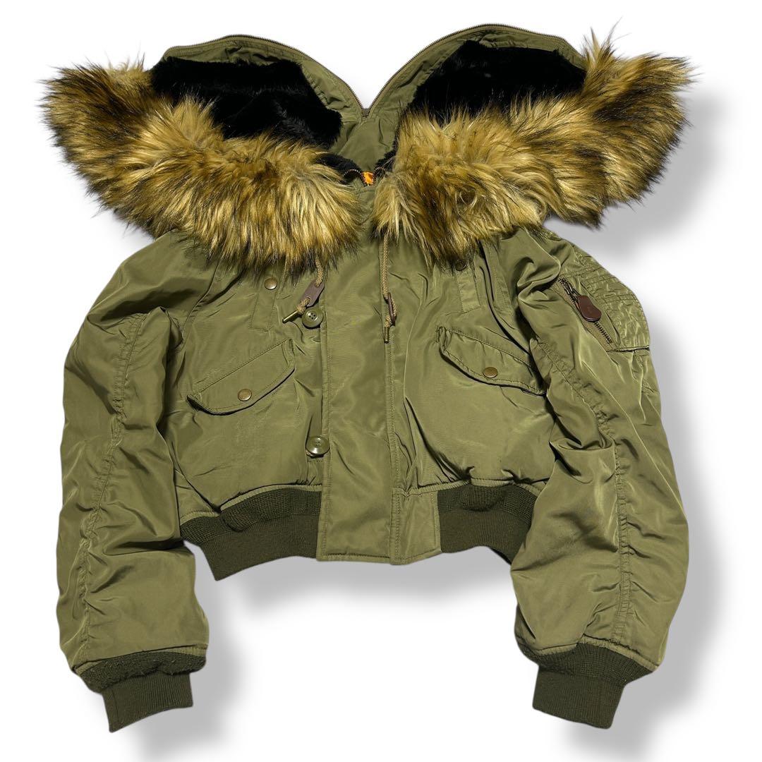 ☆即完品☆【moussy】 N-2B フライトジャケット 短丈 y2k カーキ AZUL by moussy】 N-2B フライトジャケット 短丈 S｜Yahoo!フリマ（旧