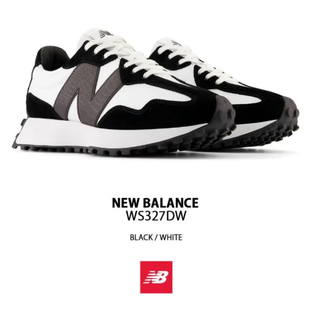 希少 ニューバランス 白黒327 WS327DWブラック ホワイト22.5 23 - メルカリ