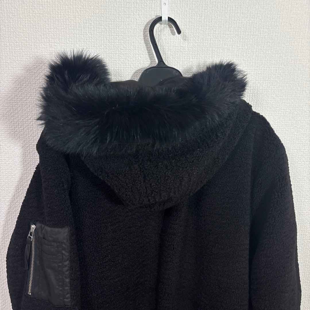 LASUD ファーボアコート ブラック 未使用品 サイズ9号 定価34000円