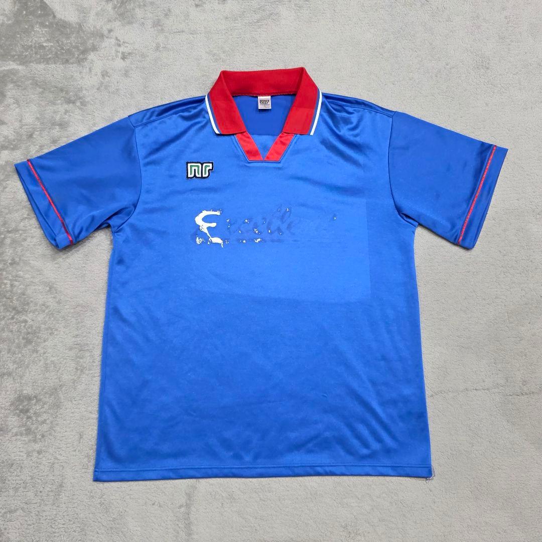 ennerre エネーレ サッカーユニフォーム O ブルー レッド 襟 - メルカリ