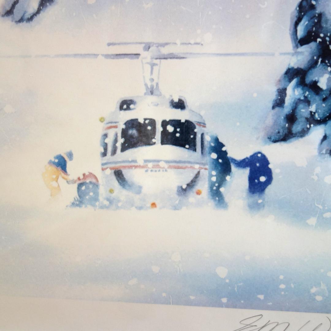 大型 72㎝×56㎝ カナディアンロッキー CMH スキー 版画・額縁