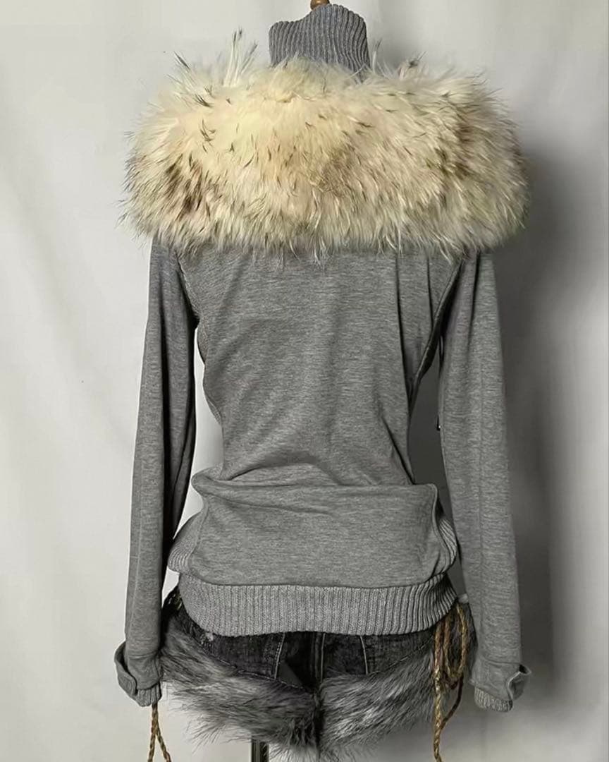 y2k vkei 平成 お兄様系 グレー ミリタリーファージャケット opium