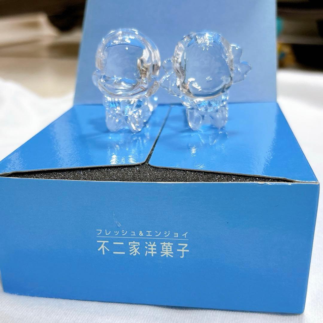 なかよしなペコちゃんポコちゃんガラス人形2体セット 新品 クリア