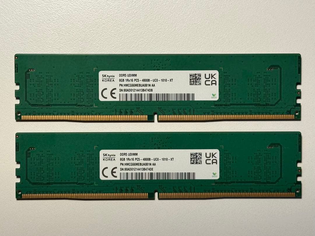 DDR5 16Gb (8gbx2) 4800Mhz UDIMM メモリ - メルカリ