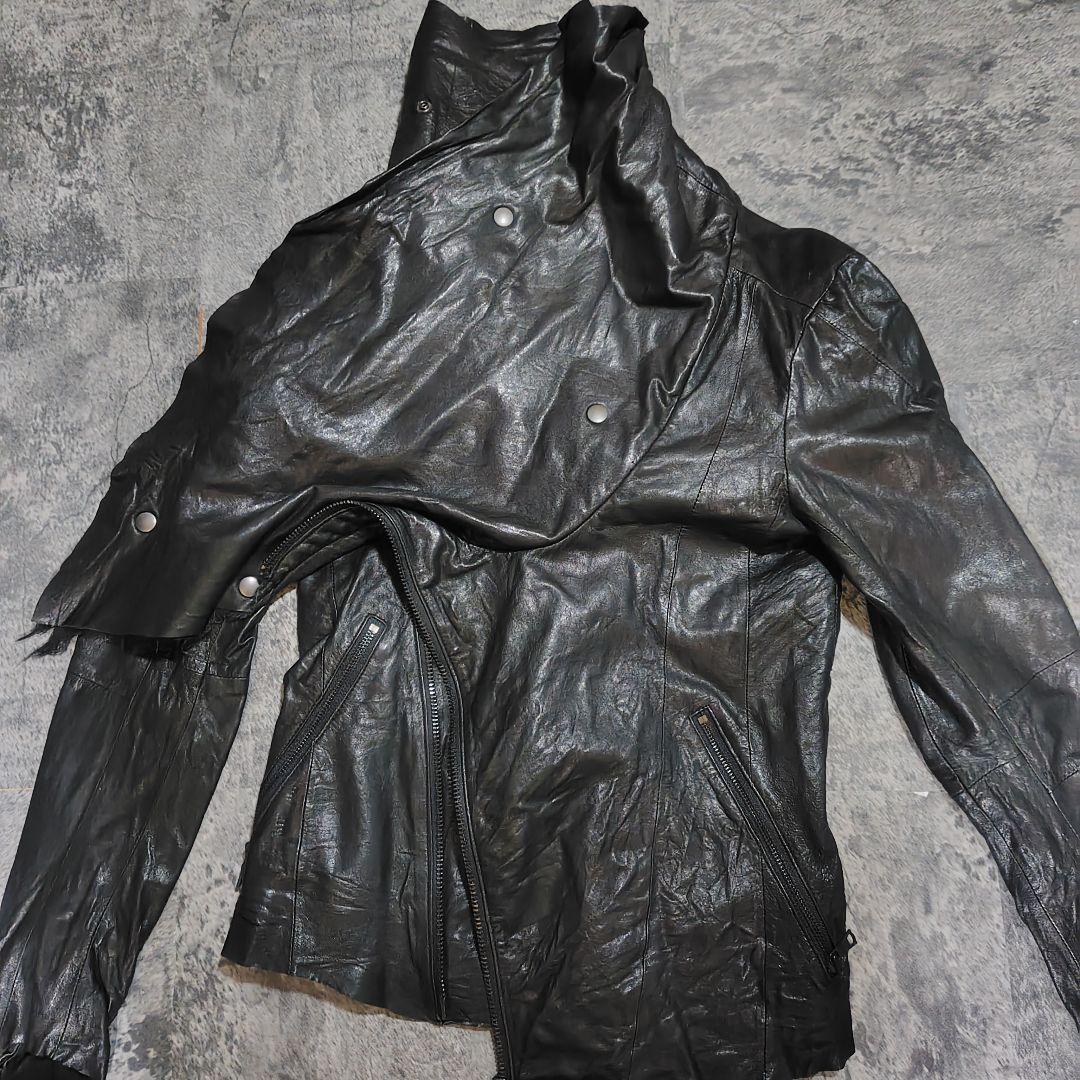 sandwich様専用 Johnny Wolf ドレープレザージャケット 変形襟 - メルカリ