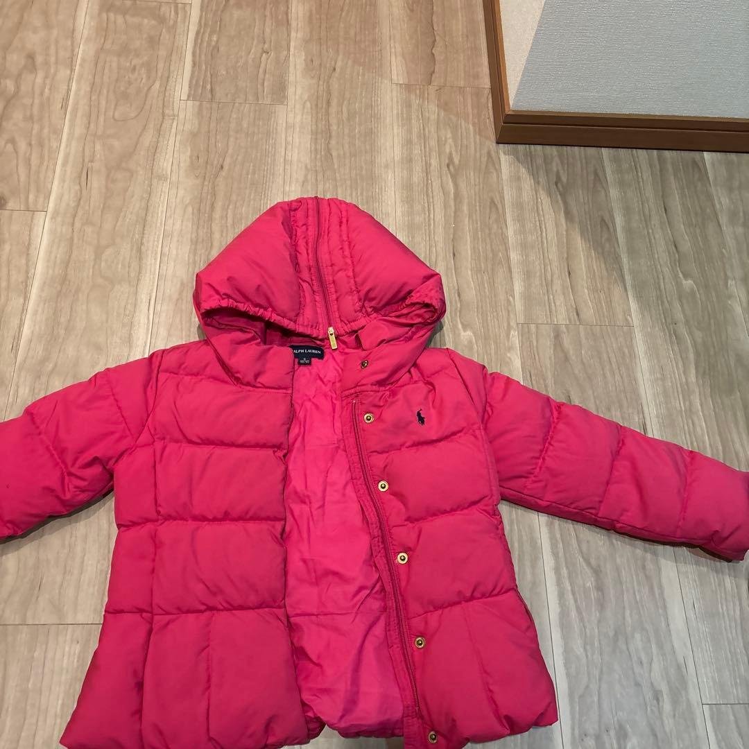 Ralph Lauren フード付きダウンコート ピンク - メルカリ