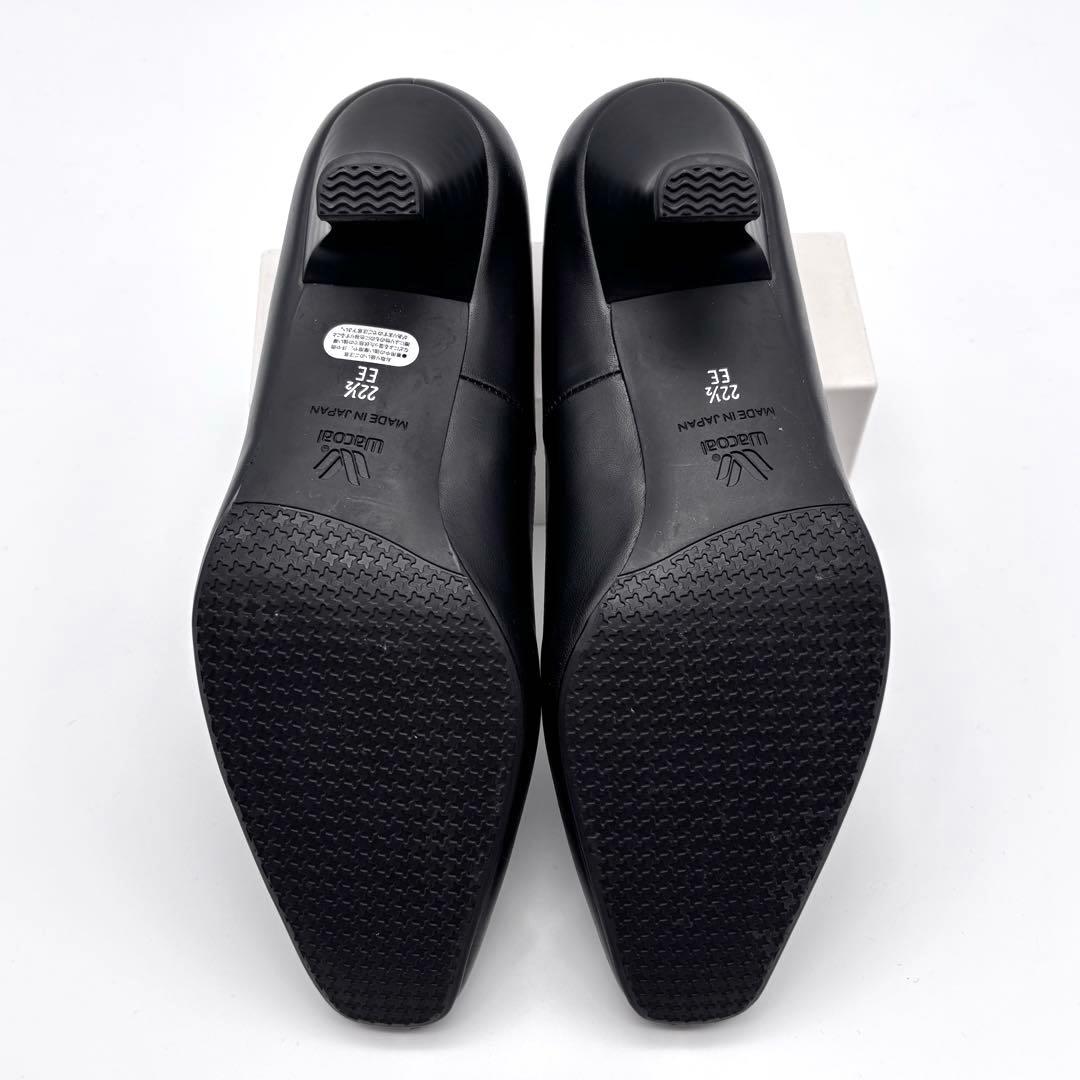 美品】ワコール サクセスウォーク パンプス スクエアトゥ ブラック22.5