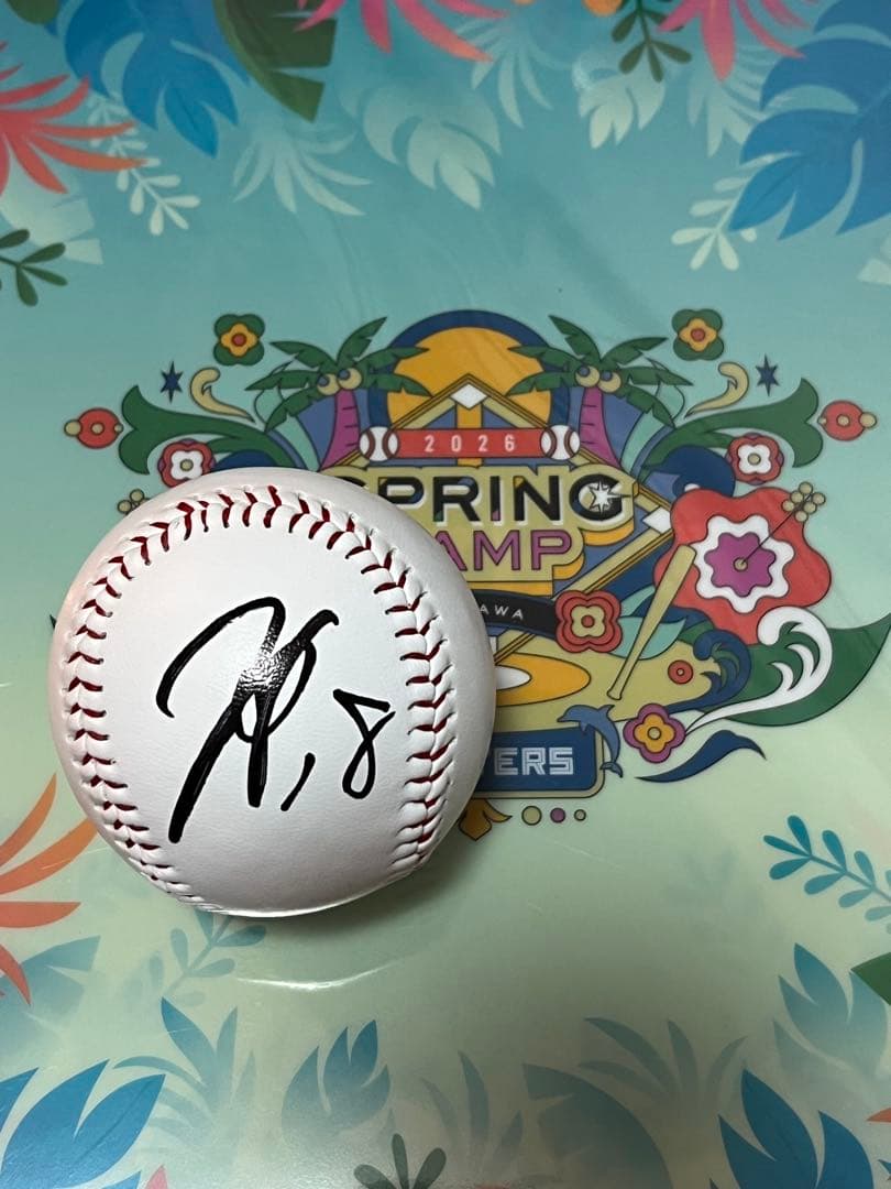 日本ハムファイターズ 山崎福也 直筆サインボール 2026 沖縄キャンプ球