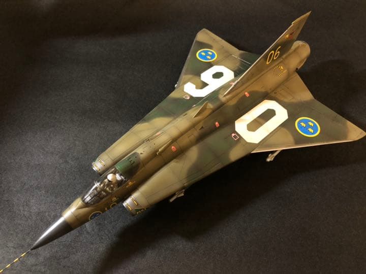 ハセガワ　1/48 ドラケン　完成品 ハセガワ 1/48 ドラケン ノーマル塗装 完成品HASEGAWA SAAB 35 Draken