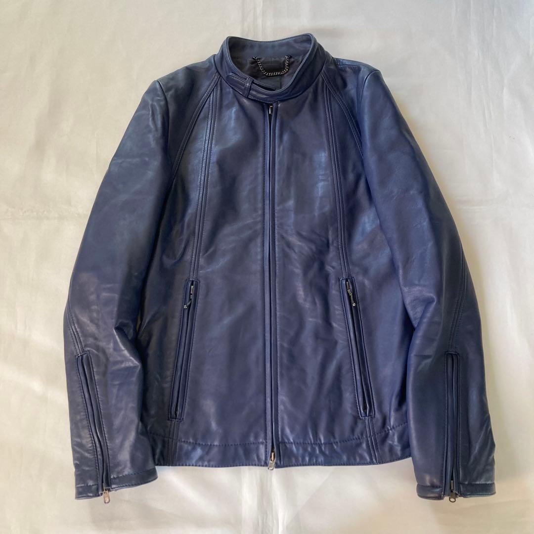 ガラアーベント レザージャケット ブルー シングルライダース riri