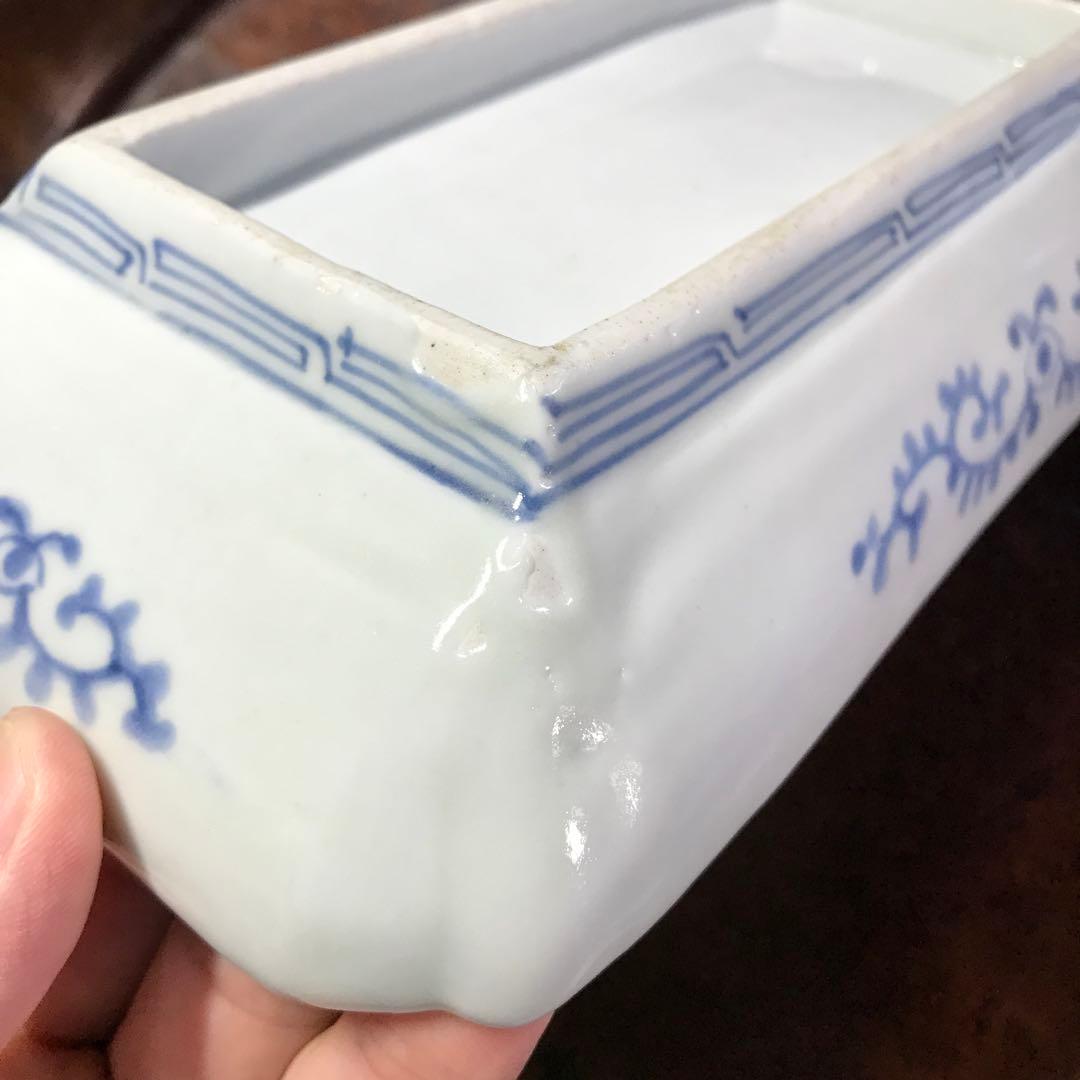 古伊万里 無傷完品 長皿 民藝 くらわんか 柿右衛門 蛸唐草 切込 染付