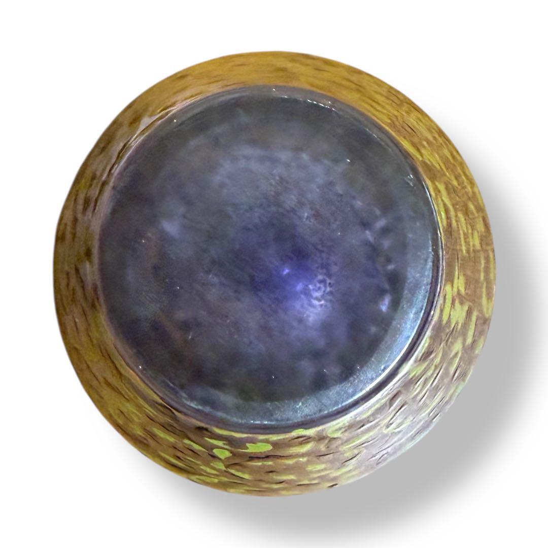 《入手困難&美品》雨宮喜能登作 窯彩硝子花瓶 共箱入 透明 クリア