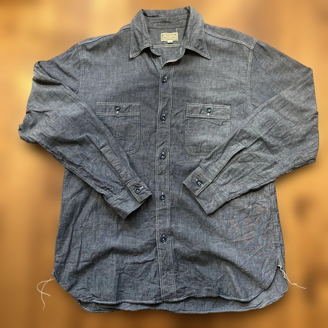 BUZZ RICKSON'S シャンブレーシャツ サイズL(16•1/2) BUZZ RICKSON'S バズリクソンズ シャンブレーシャツ 長袖 シャツ BLUE