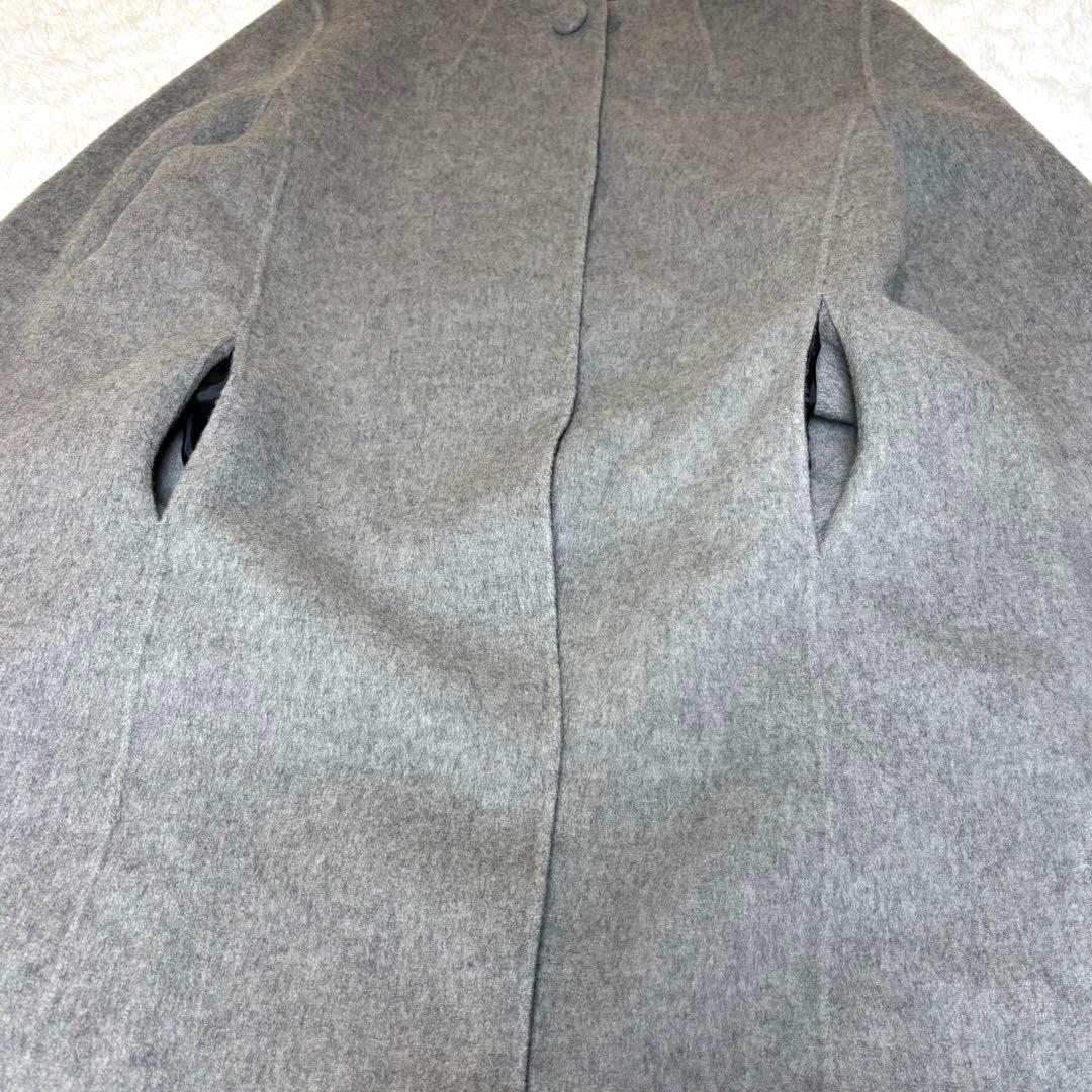 未使用タグ付】カシミヤ混 東京ソワール ノーカラーリバーコート