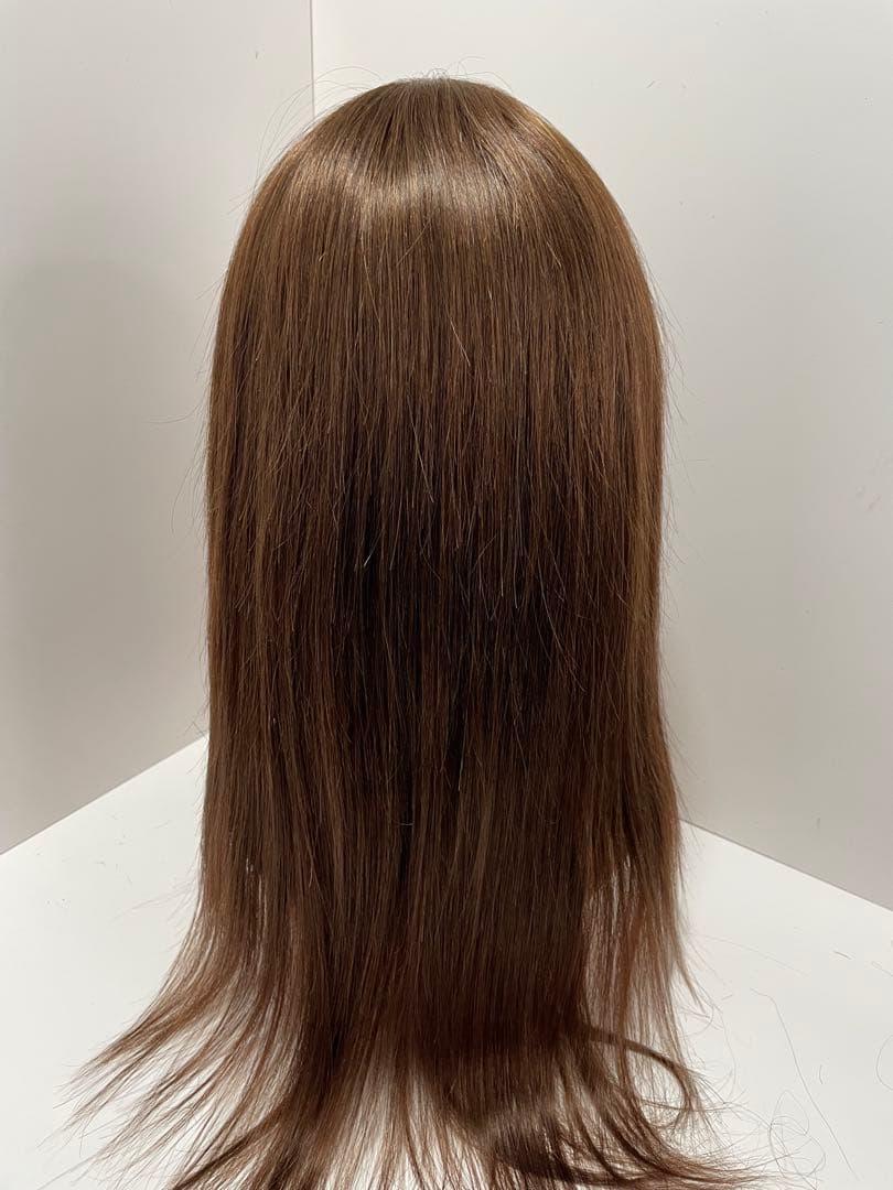 フルウィッグ人毛100%人毛ウィッグ医療ウィッグロングストレート広い