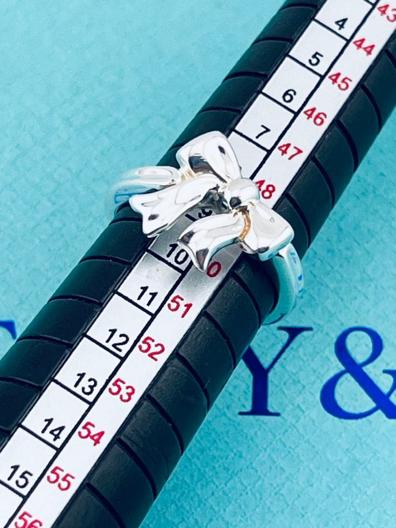 c924 オールド ティファニー 1990 リボン リング 925 約8.5号 - メルカリ