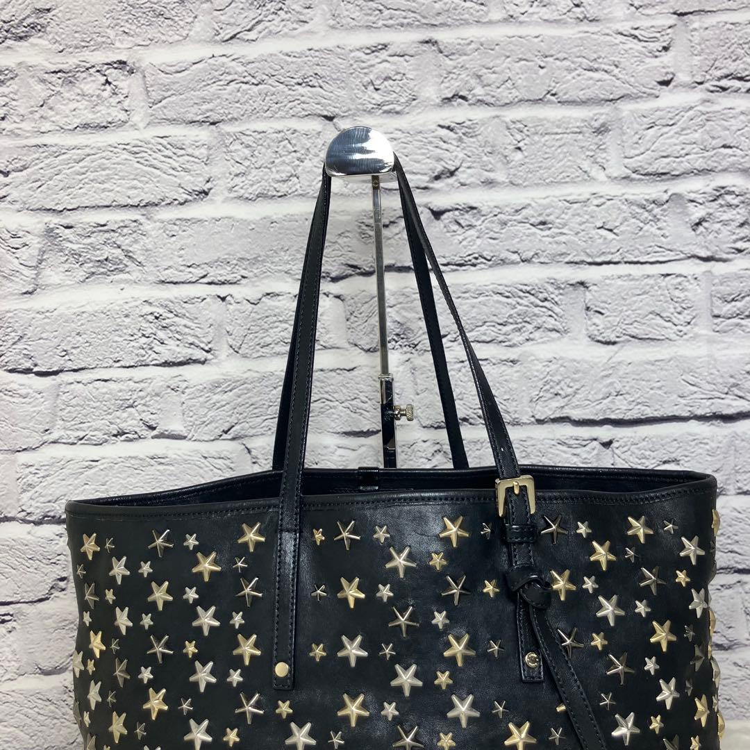 ジミーチュウ✨サシャ スタッズ 星 スター A4 本革 レザー トート