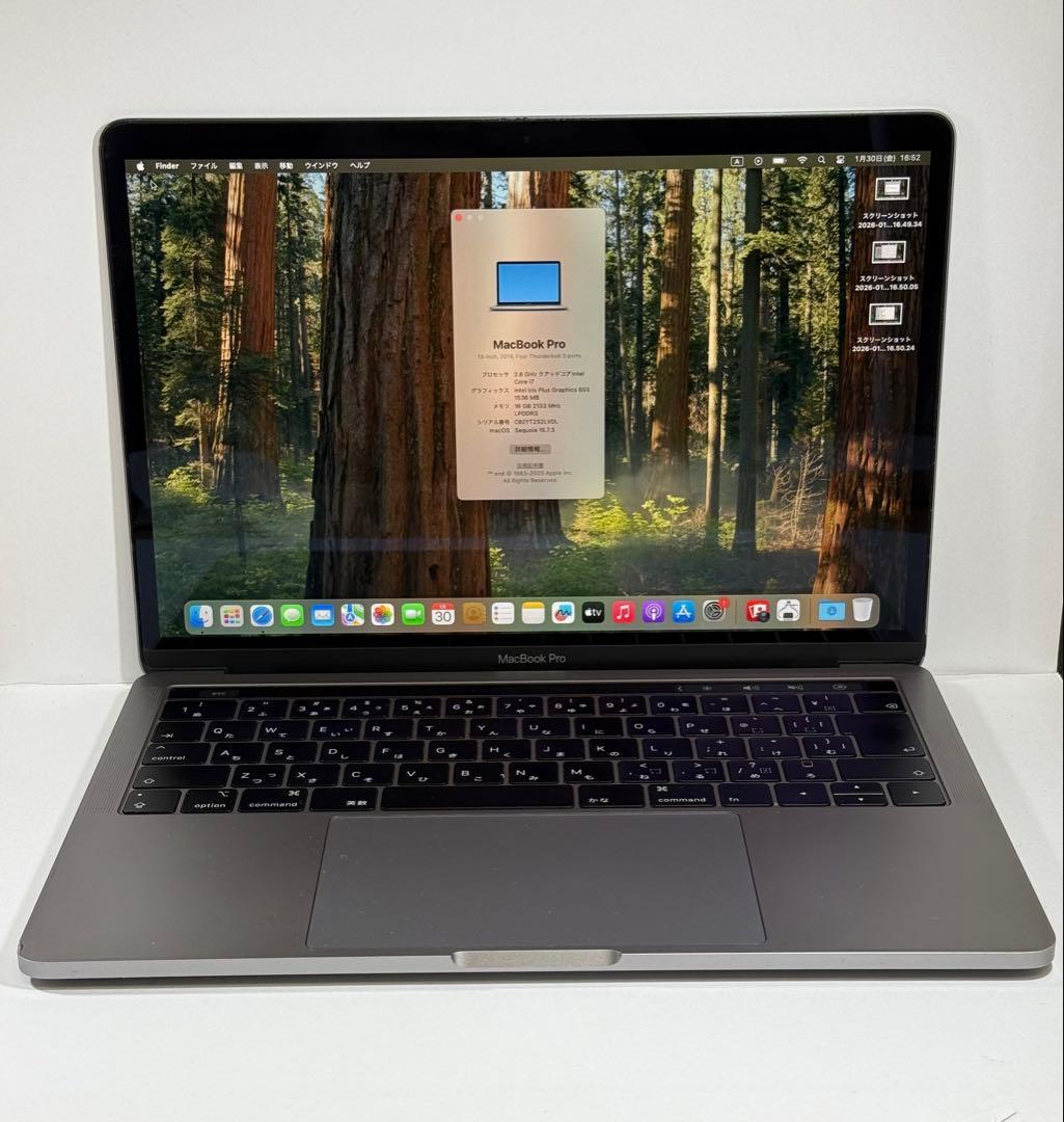 MacBook本体 Apple MacBook Pro 13 2019 i7/16GB/250GB MacBook Pro (13-inch, 2019, Two Thunderbolt 3 ports) - Technical
