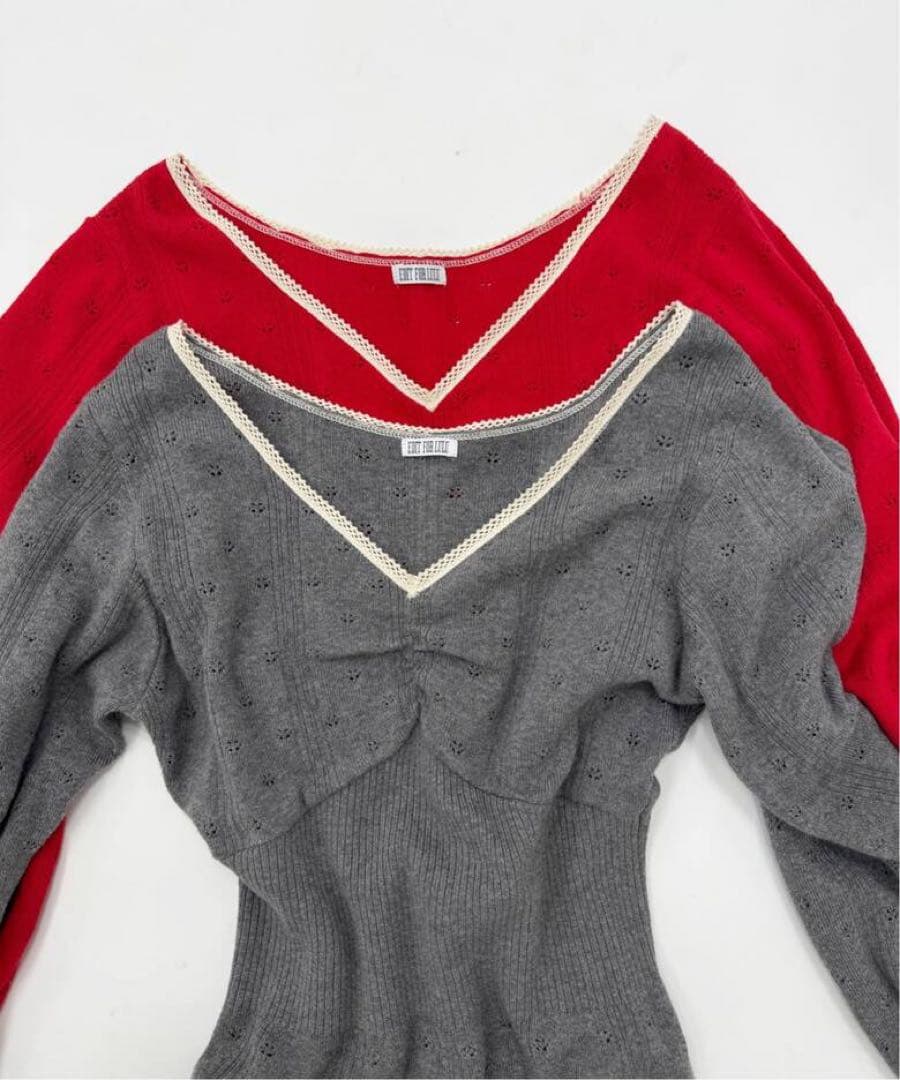 新品タグ付き EDIT.FOR LULU アイレットニット レッド - メルカリ